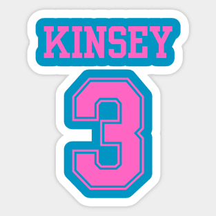 Kinsey 3 bisexual pride sports jersey (pink) Sticker